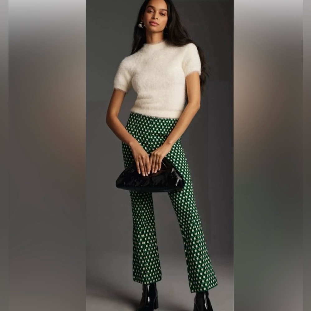 Anthropologie Maeve The Margot Kick-Flare Cropped Pattern Pants Size Small New